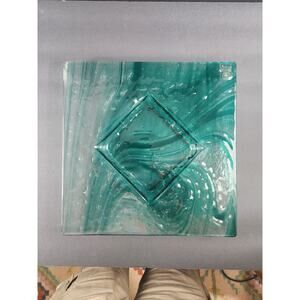 Accorto Handcrafted Italian Glass Plate – Sea Green Decorative Centerpiece